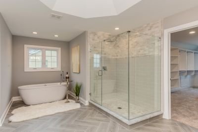Corner Walk-in Shower with Glass Door